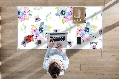 Sous-main bureau Fleurs pourpres