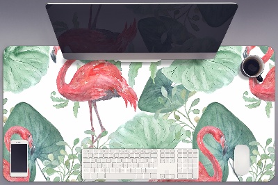 Sous-main bureau Flamingos exotiques