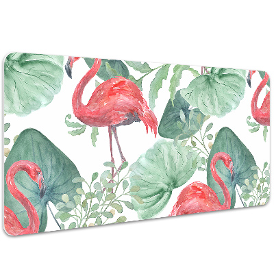 Sous-main bureau Flamingos exotiques