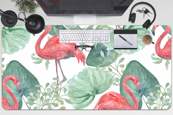 Sous-main bureau Flamingos exotiques