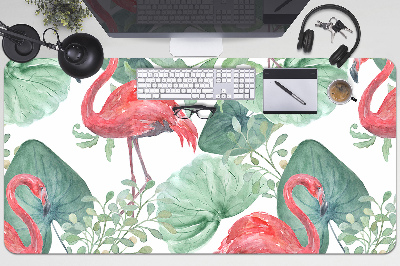 Sous-main bureau Flamingos exotiques