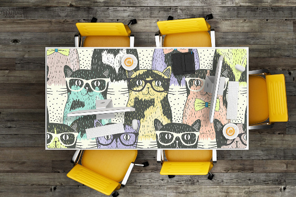 Sous-main bureau Chats dans des lunettes