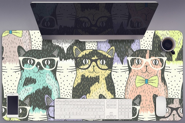 Sous-main bureau Chats dans des lunettes