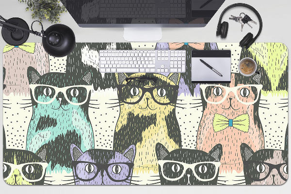 Sous-main bureau Chats dans des lunettes
