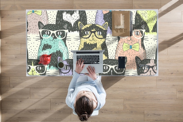 Sous-main bureau Chats dans des lunettes