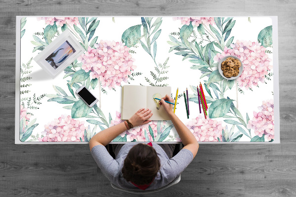 Sous-main bureau Fleurs roses claires