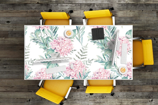Sous-main bureau Fleurs roses claires