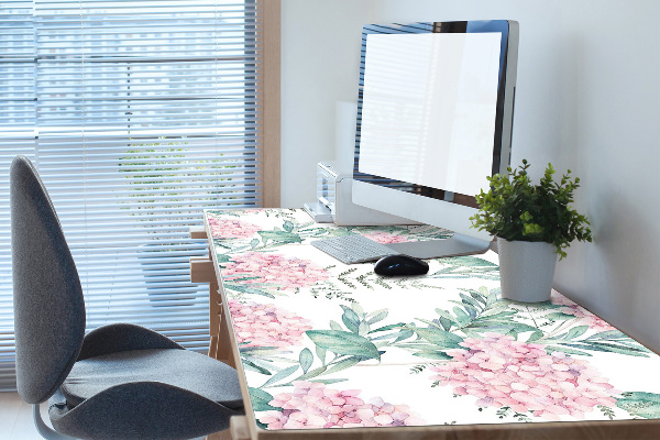 Sous-main bureau Fleurs roses claires