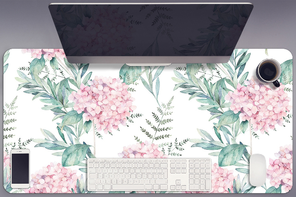 Sous-main bureau Fleurs roses claires