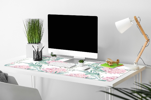 Sous-main bureau Fleurs roses claires