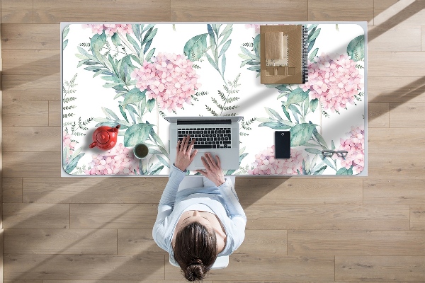 Sous-main bureau Fleurs roses claires