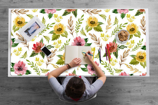 Tapis de bureau Fleurs aquarelles