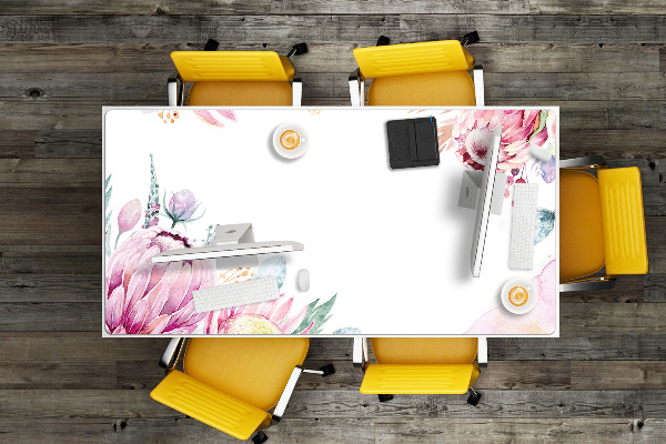 Sous-main bureau Cadre floral