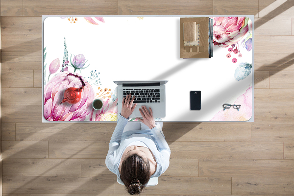 Sous-main bureau Cadre floral