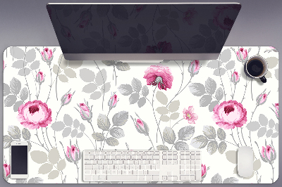 Sous-main bureau Roses pastel