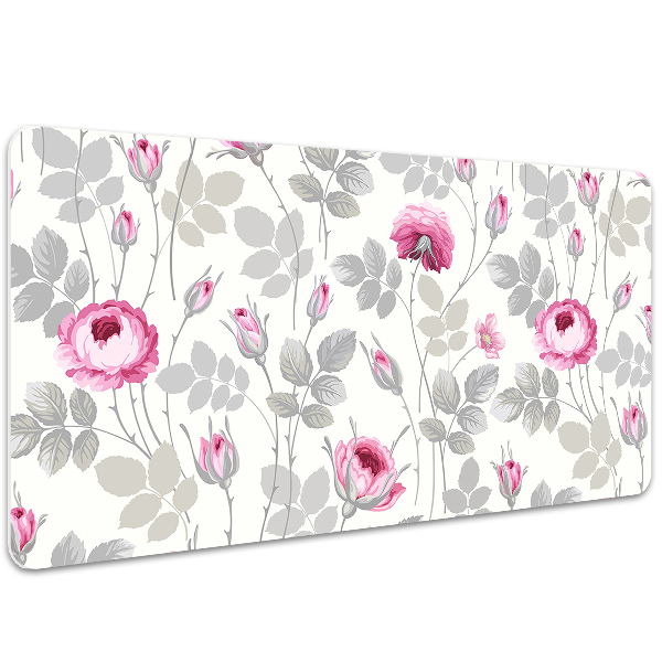 Sous-main bureau Roses pastel