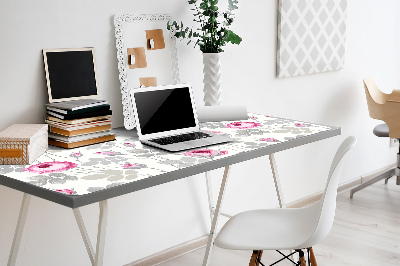 Sous-main bureau Roses pastel