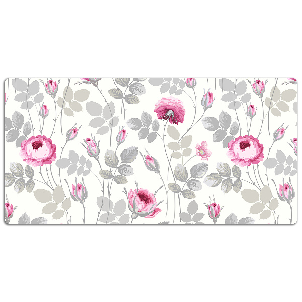 Sous-main bureau Roses pastel