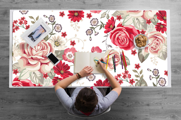 Tapis de bureau Fleurs rouges