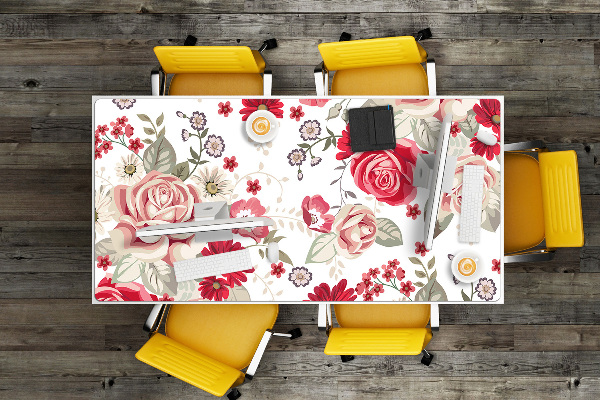 Tapis de bureau Fleurs rouges