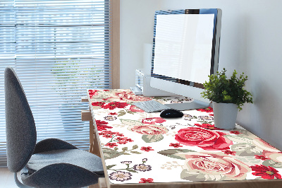 Tapis de bureau Fleurs rouges