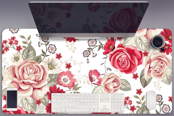 Tapis de bureau Fleurs rouges