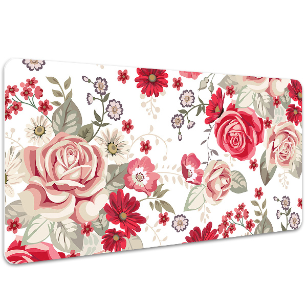 Tapis de bureau Fleurs rouges
