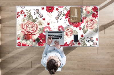 Tapis de bureau Fleurs rouges