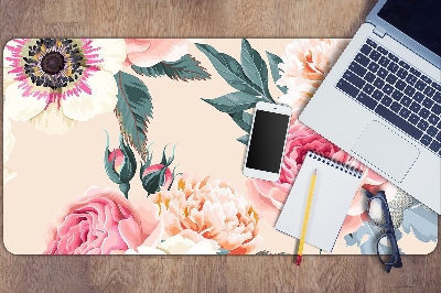 Sous-main bureau Fleurs pastel