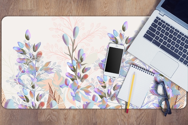 Sous-main bureau Feuilles pastel