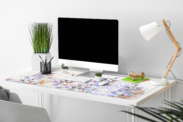 Sous-main bureau Feuilles pastel