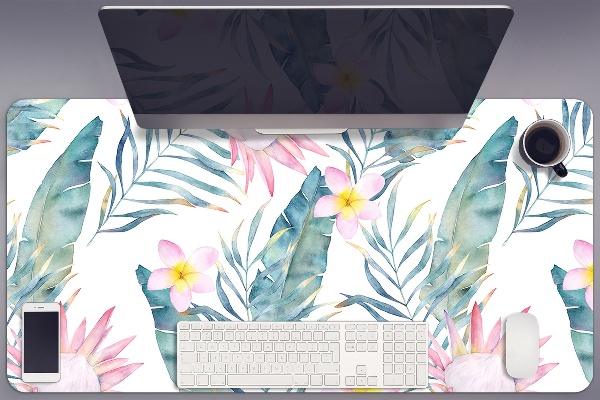 Sous-main bureau Fleurs roses claires