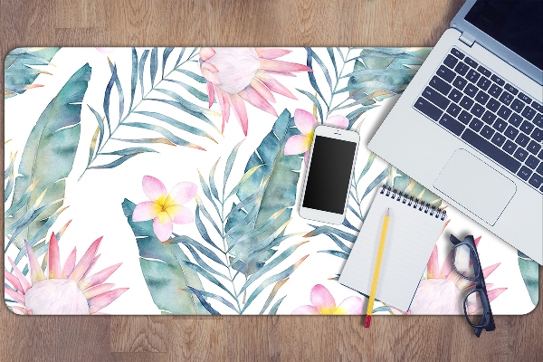 Sous-main bureau Fleurs roses claires