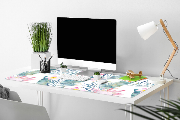 Sous-main bureau Fleurs roses claires