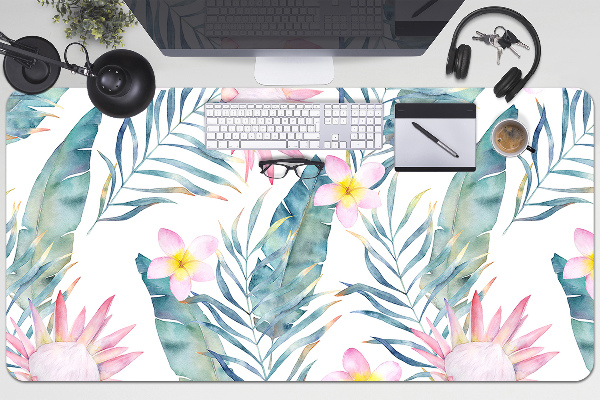 Sous-main bureau Fleurs roses claires