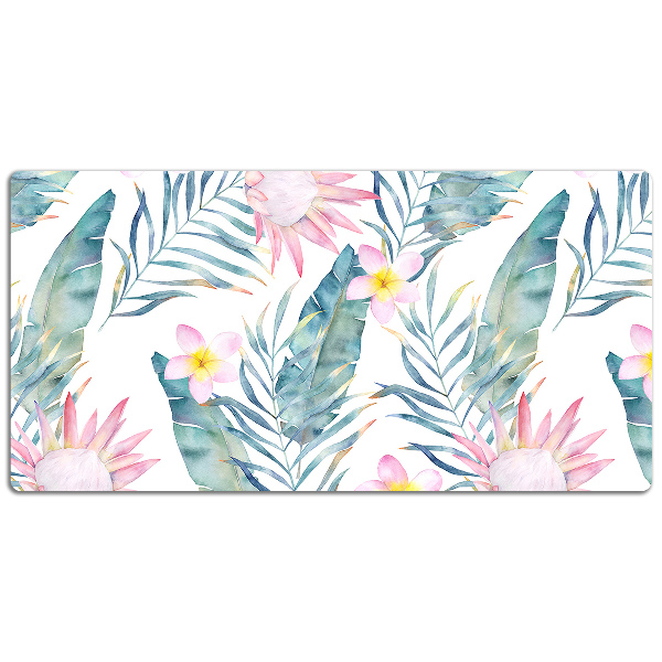 Sous-main bureau Fleurs roses claires