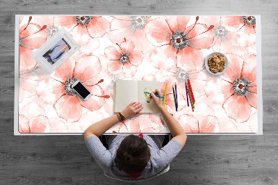 Sous-main bureau Fleurs orange