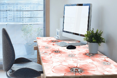 Sous-main bureau Fleurs orange