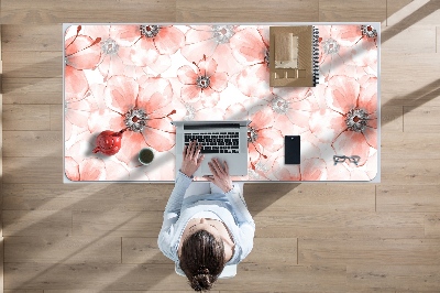 Sous-main bureau Fleurs orange