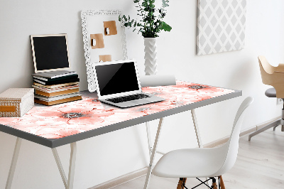 Sous-main bureau Fleurs orange