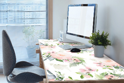 Sous-main bureau Fleurs pastel