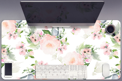 Sous-main bureau Fleurs pastel