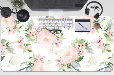 Sous-main bureau Fleurs pastel