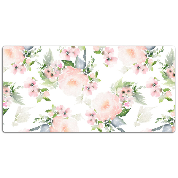 Sous-main bureau Fleurs pastel