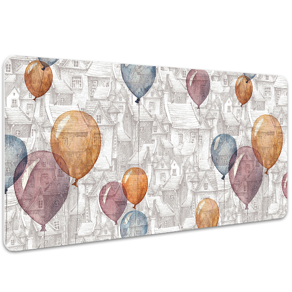 Sous main de bureau Ballons et maisons