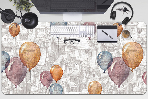 Sous main de bureau Ballons et maisons