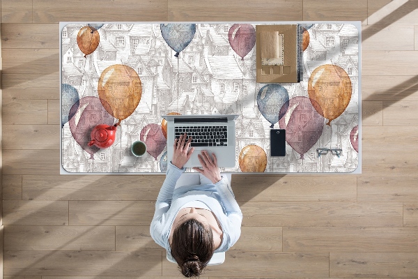 Sous main de bureau Ballons et maisons