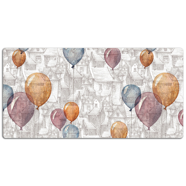 Sous main de bureau Ballons et maisons