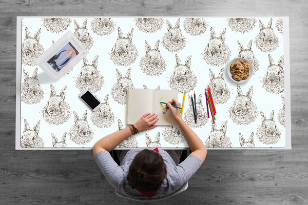 Sous-main bureau Des lapins croquis