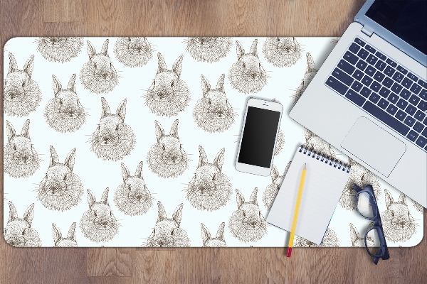 Sous-main bureau Des lapins croquis